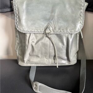 The Sak Convertible Stylish Gray Leather Backpack
